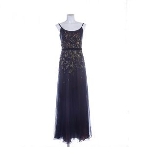Marchesa Notte Gold Lace Diamond Floral Gown
